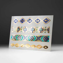 Золотая переводная тату "Игра цветов"