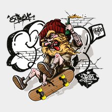 Переводная татуировка Скейтоголик