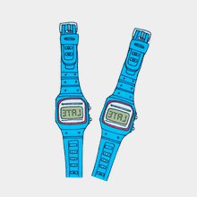 Переводная татуировка Опаздываешь (синий)