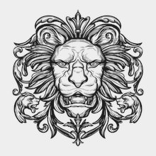 Переводная татуировка Печать льва
