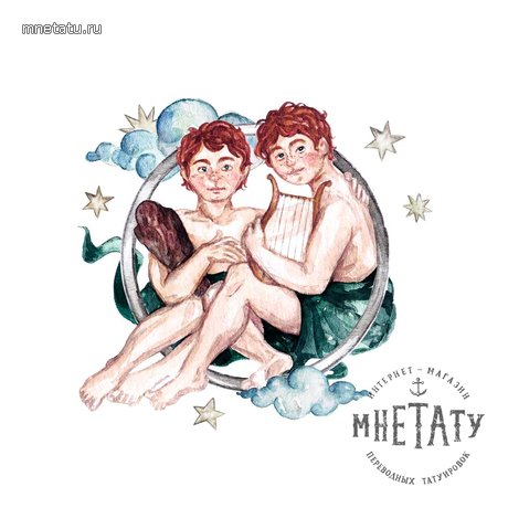 переводная татуировка знаки зодиака близнецы