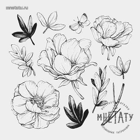 переводная татуировка соцветие