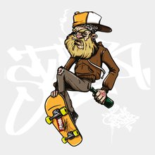 Переводная татуировка Борода на скейте