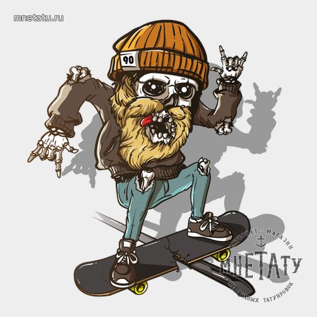 переводная татуировка бородатый хипстер