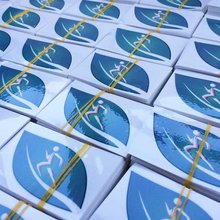 Изготовление переводных наклеек на тело Сбербанк зеленый марафон