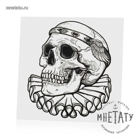 переводная татуировка череп музы