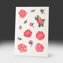 Переводная татуировка Яркие пионы