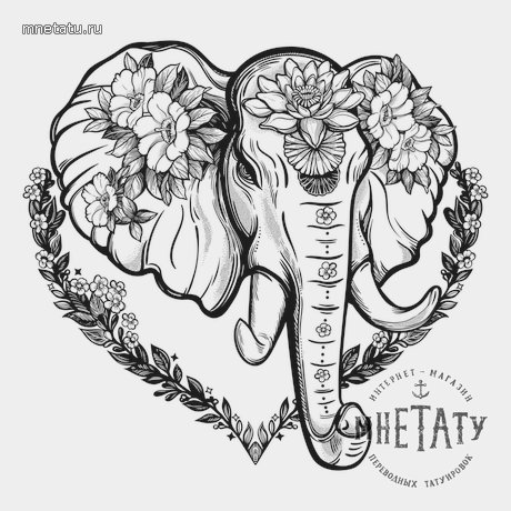 переводная татуировка двуликий слон