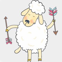 Переводная татуировка Овечка со стрелами
