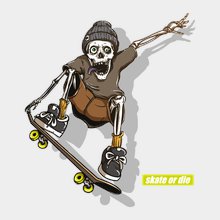 Переводная татуировка Скеле-скейт