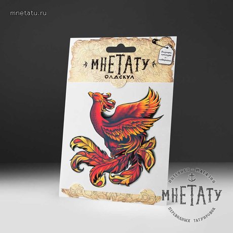 переводная тату татуировка мнетату временная олдскул феникс